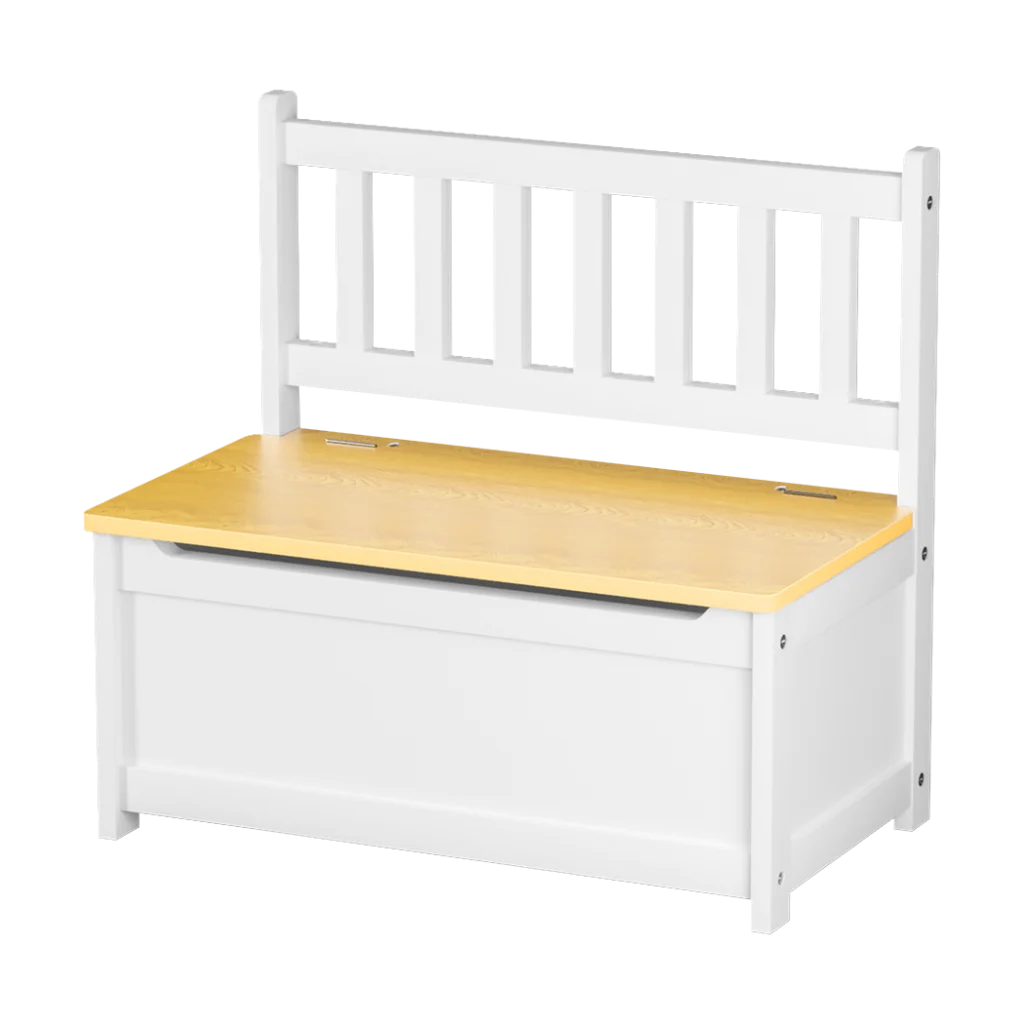 Levede 2-In-1 Kids Toys Storage Bench Box Wooden Chair-1973193545166753800