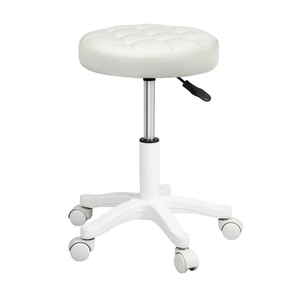 Levede 2x Rolling Bar Stool Swivel Salon SPA Chair Beige-1973194181673357313