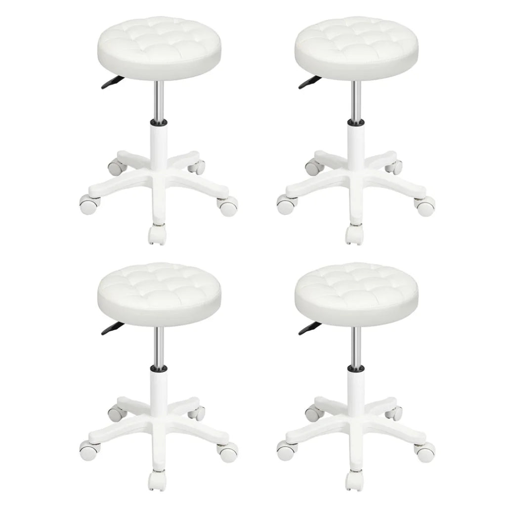 Levede 4x Rolling Bar Stool Swivel Salon SPA Chair Beige-1973194181862100992