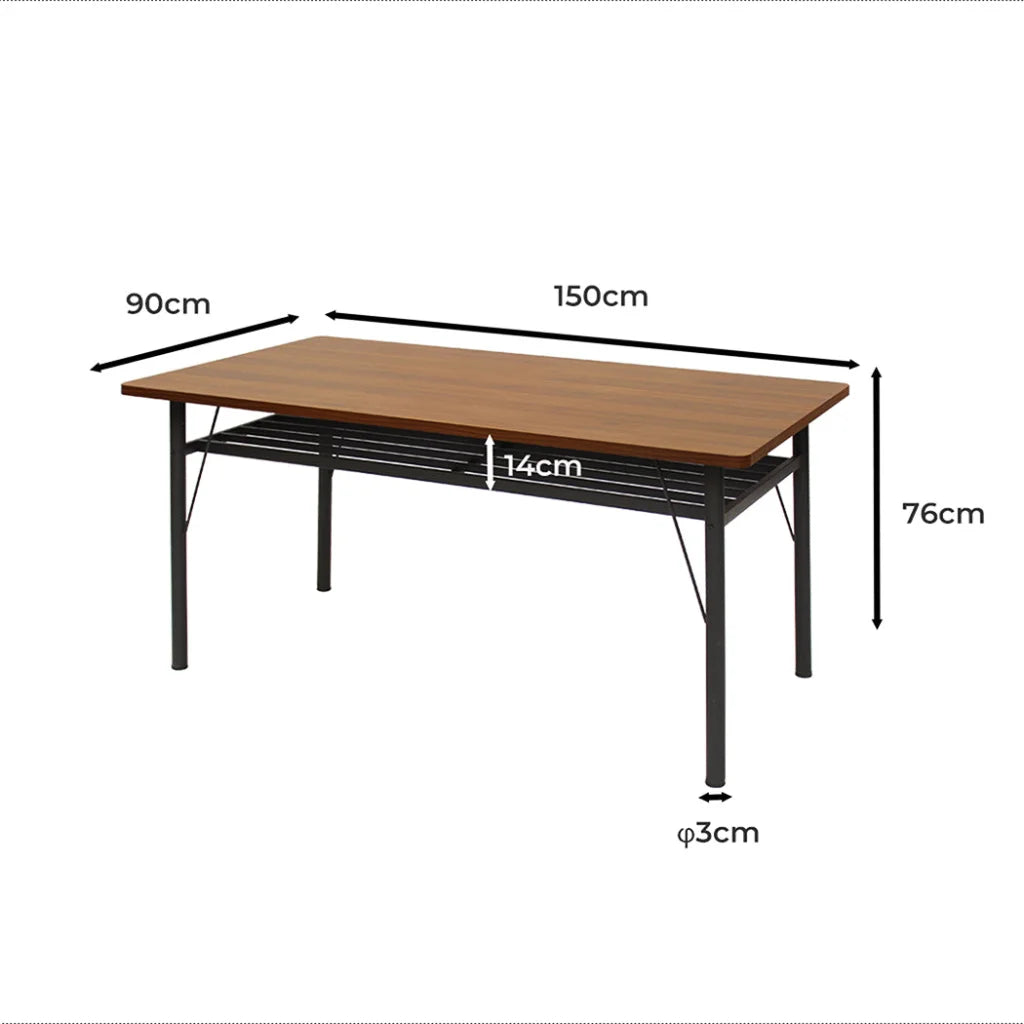 Dining table set with outdoor table frame and parasol hole