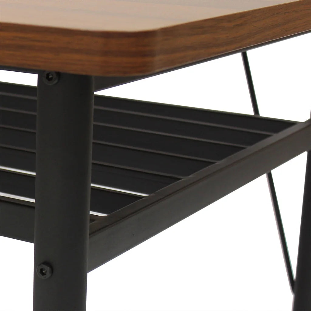150cm dining table set with glass tabletop and black steel frame