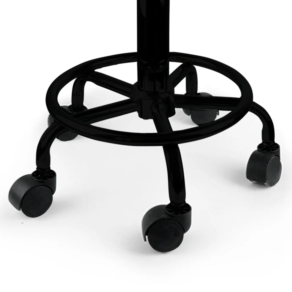 Levede Salon Stool Swivel Bar Stools Black with Black Stand-1975420407490154498