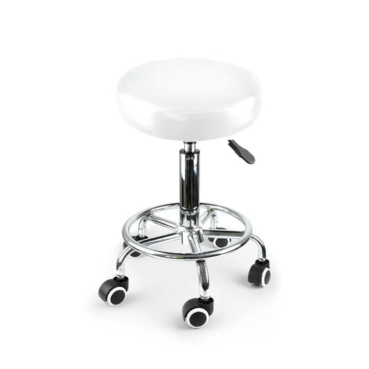 Levede Salon Stool Swivel Hairdressing White-1973193726784311297
