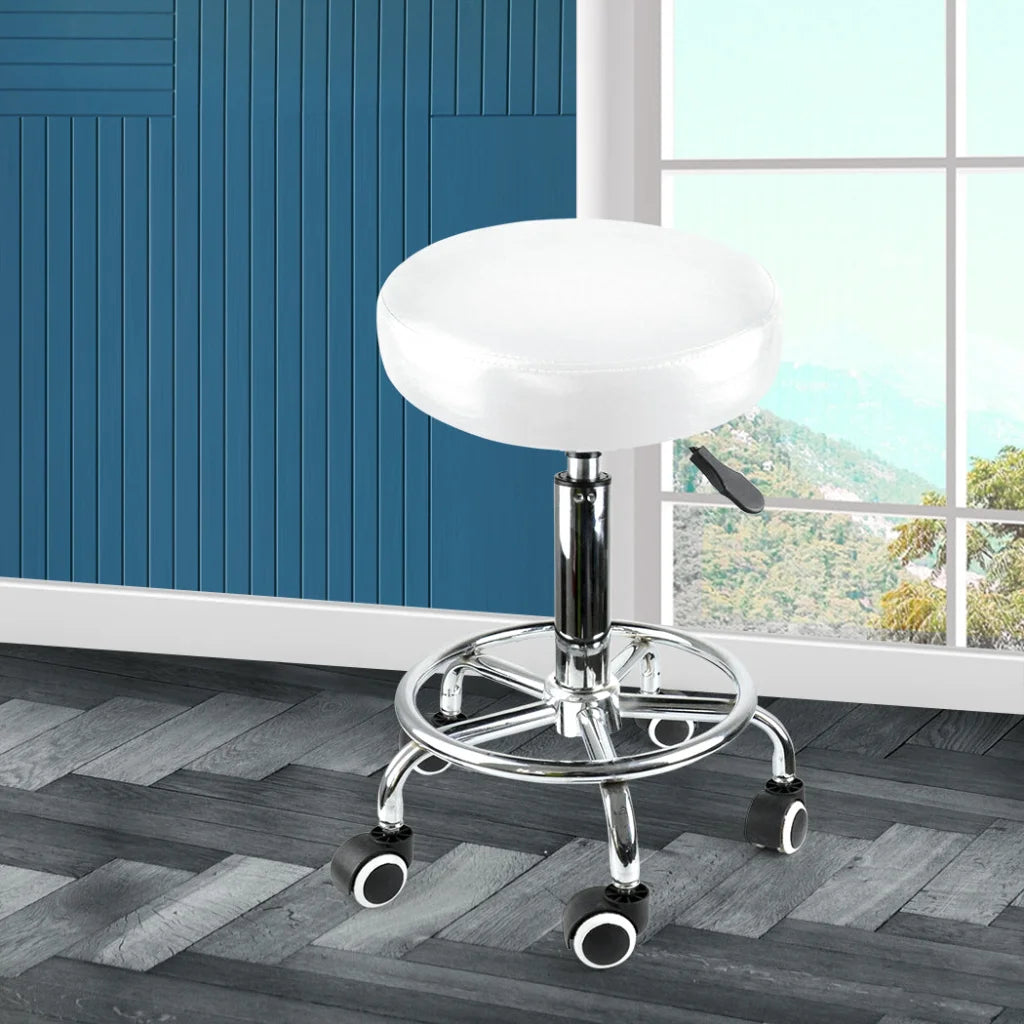 Levede Salon Stool Swivel Hairdressing White-1973193726784311302