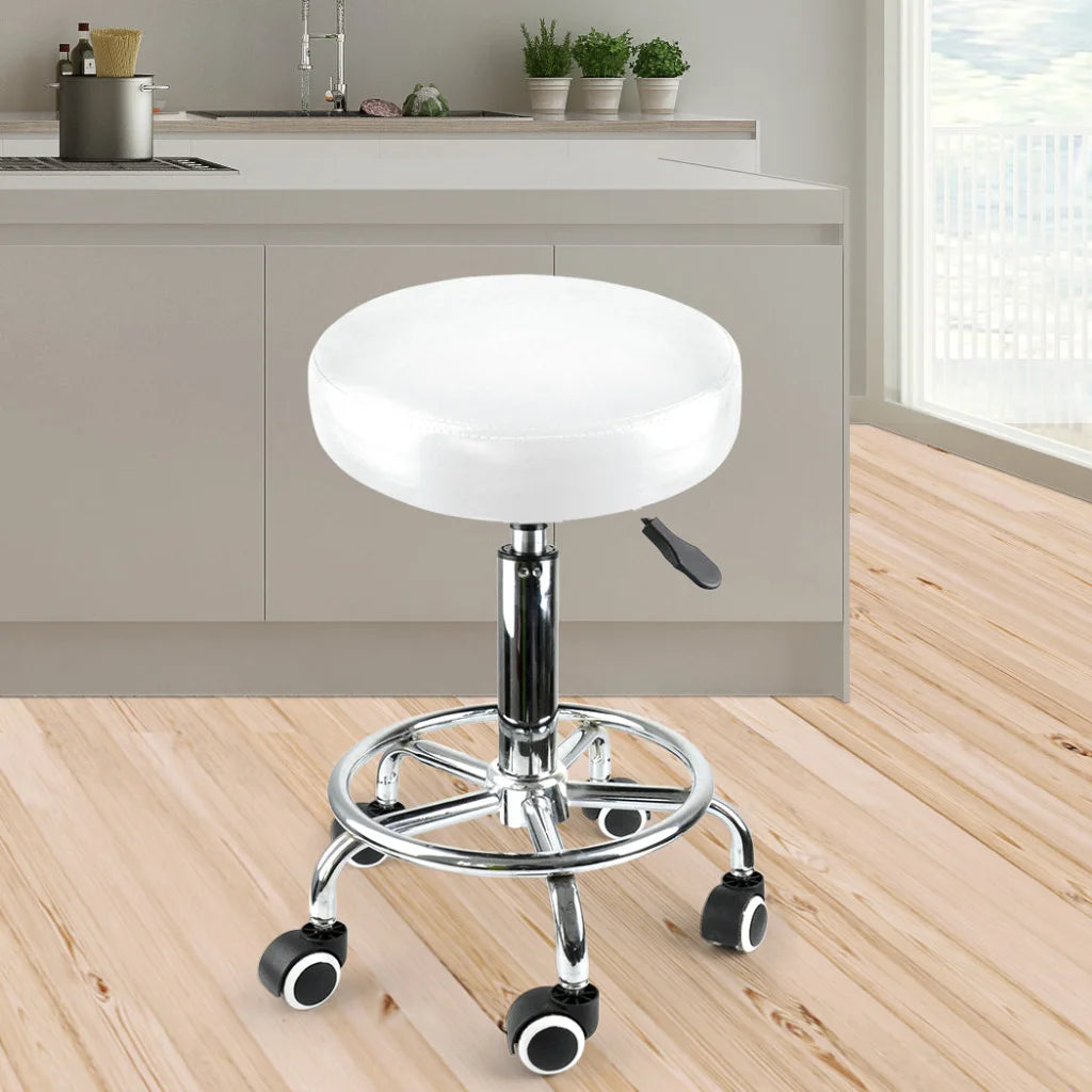Levede Salon Stool Swivel Hairdressing White-1973193726784311303