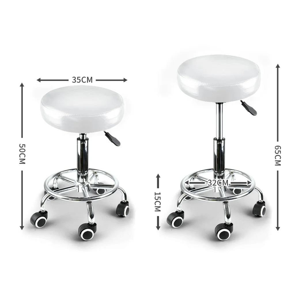 Levede Salon Stool Swivel Hairdressing White-1973193726784311298