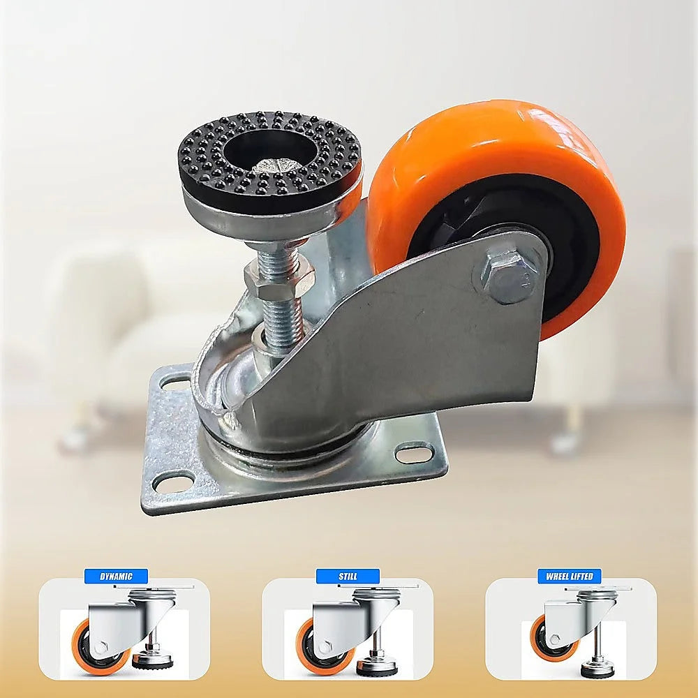 Leveling Casters Swivel Wheels - Set of 4 - 360kg Total