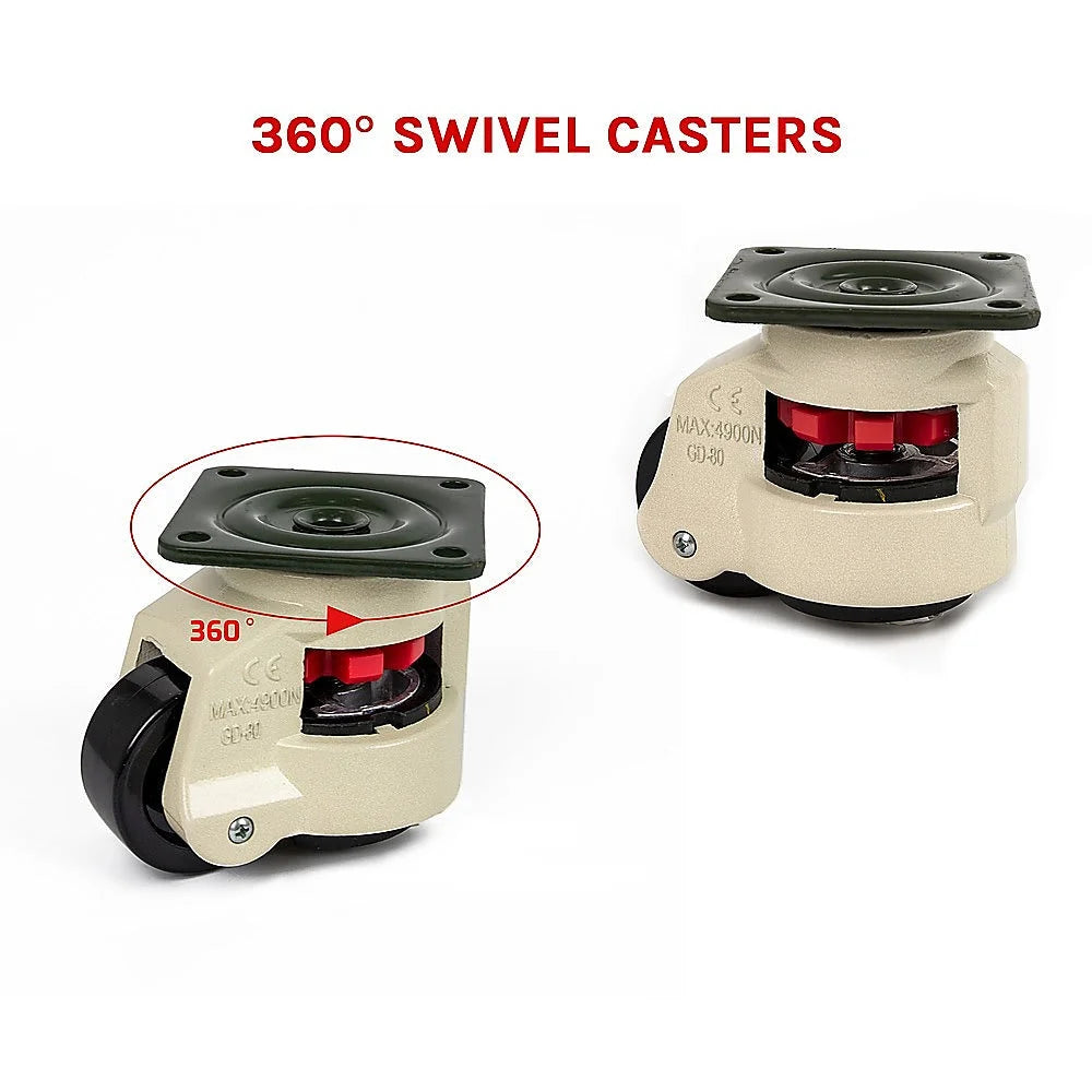 Leveling Casters Swivel Workbench Adjustable Wheel 1000KG