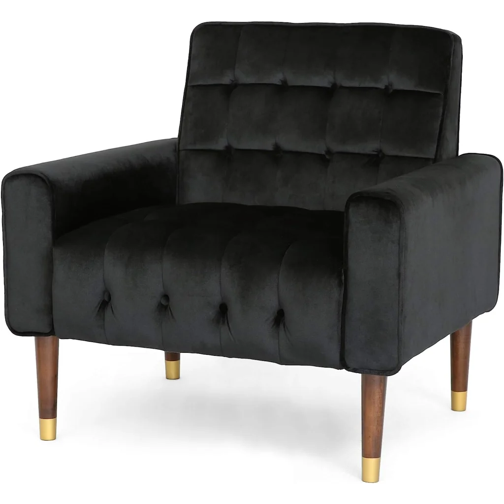Lewisham Black Tufted Velvet Armchair - Furniture > Bar