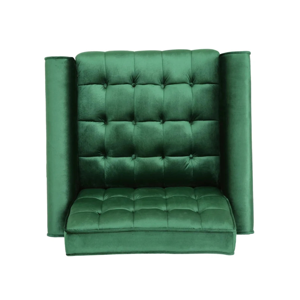 Lewisham Emerald Tufted Velvet Armchair - Furniture > Bar