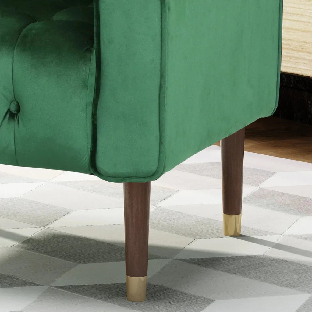 Lewisham Emerald Tufted Velvet Armchair - Furniture > Bar