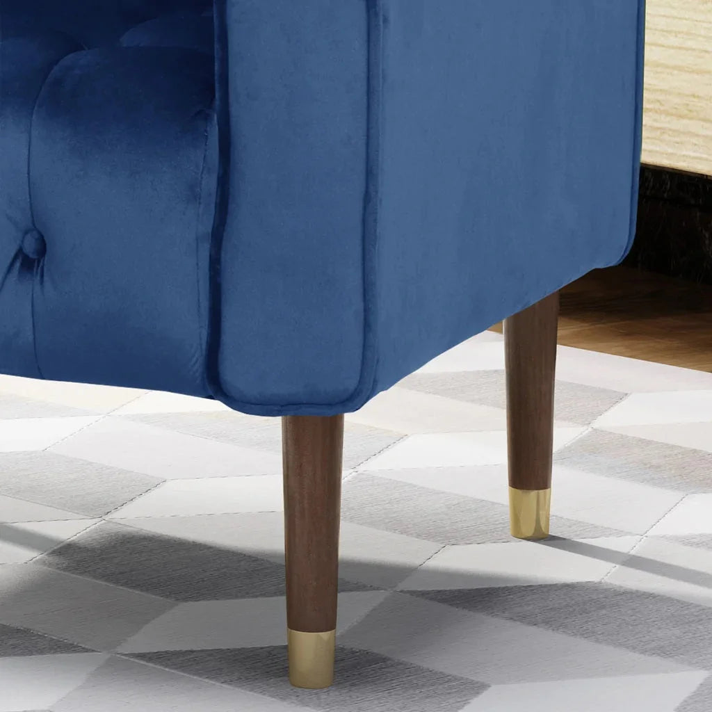 Lewisham Navy Blue Tufted Velvet Armchair - Furniture > Bar