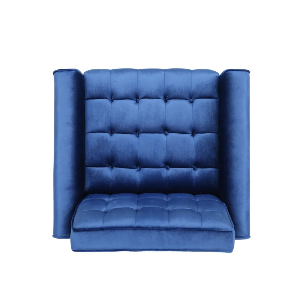 Lewisham Navy Blue Tufted Velvet Armchair - Furniture > Bar