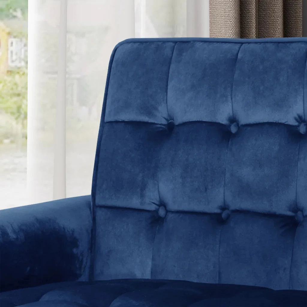Lewisham Navy Blue Tufted Velvet Armchair - Furniture > Bar