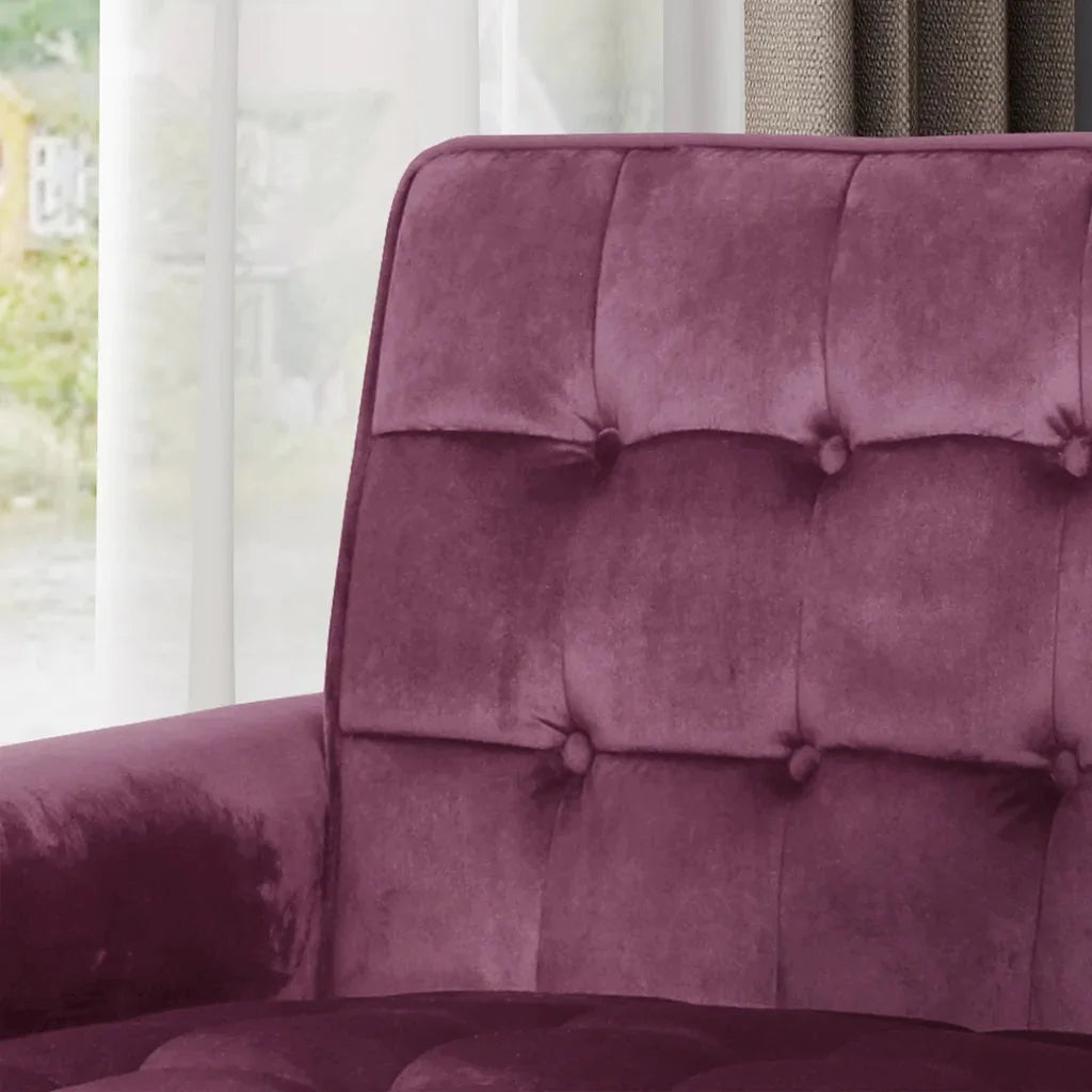 Lewisham Raisin Tufted Velvet Armchair - Furniture > Bar