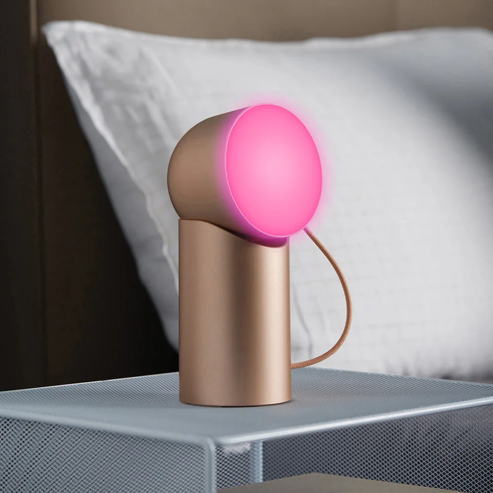 Lexon Orbe Portable Led Lamp With Moving Head - Gold - Home