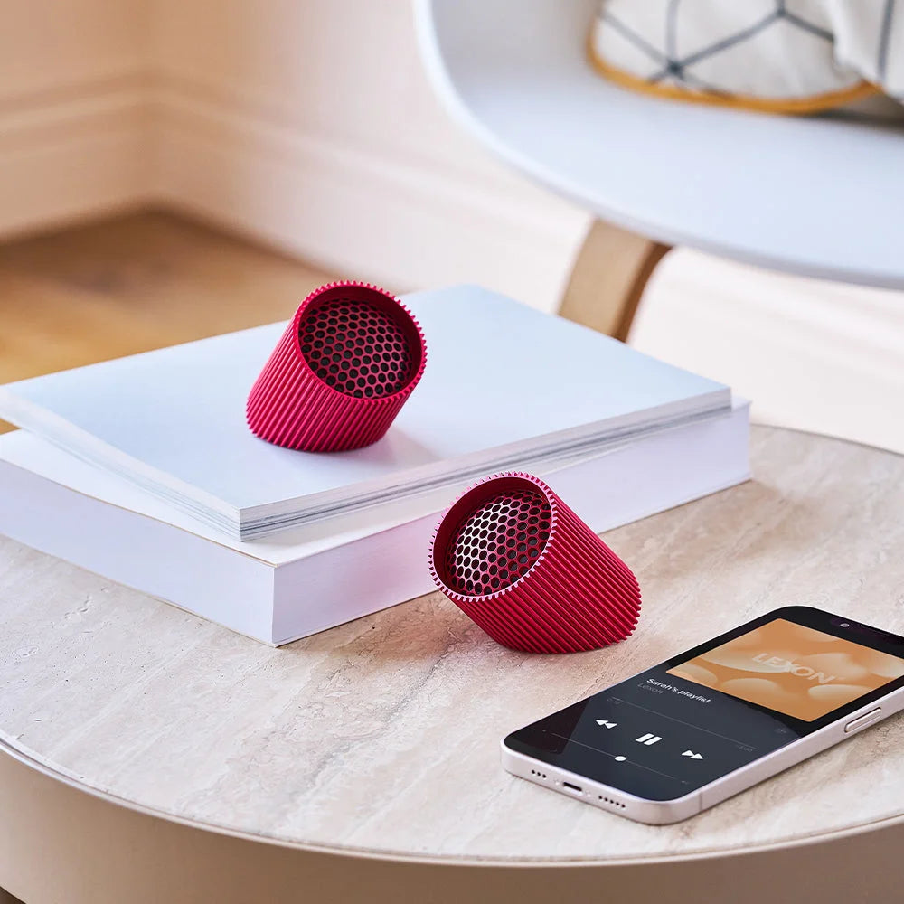 Lexon Ray Set Of Magnetic Bluetooth Speakers - Red - Audio
