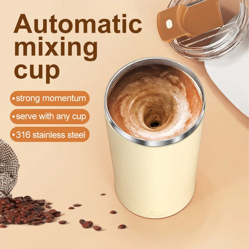 Light Blue 316 Stainless Steel Rechargeable Electric Self-Stirring Mug