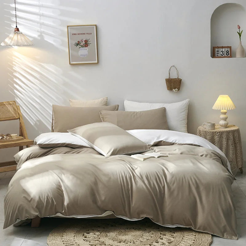 Light Brown And White Stitching Ultra-Soft Solid Color