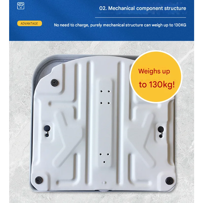 Light Gray Classic Mechanical Bathroom Scale - Battery-Free