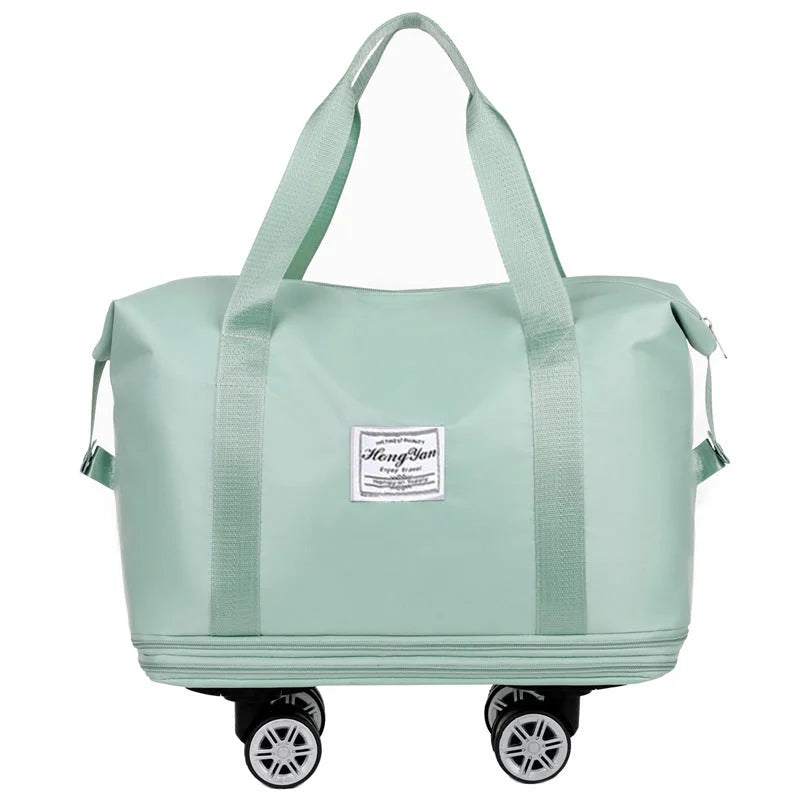 Light Green Large Capacity Travel Bag with Expandable