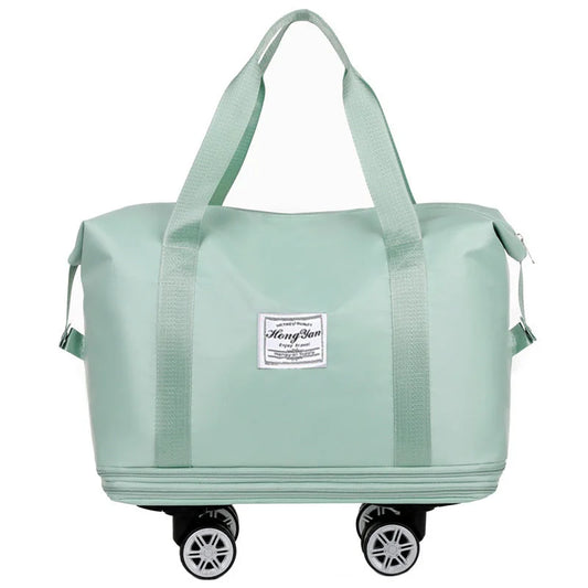 Light Green Large Capacity Travel Bag with Expandable
