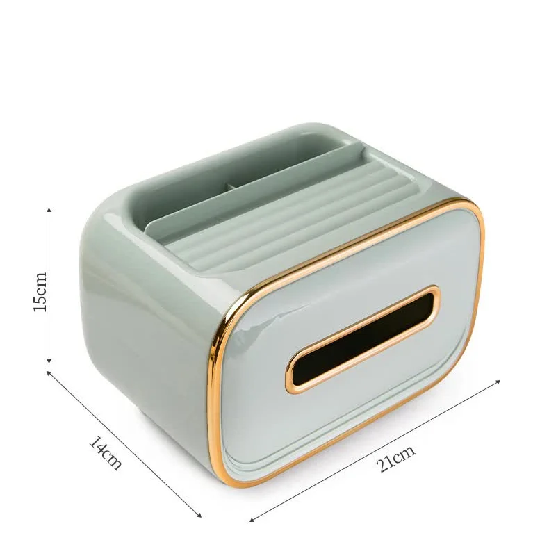 Light Green PET Luxury Tissue Box - Multifunctional Desktop