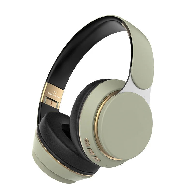 Light Green Wireless Bluetooth Headphones with Noise