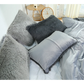 Light Grey Faux Fur Pillowcase Set - Crystal Velvet Plush