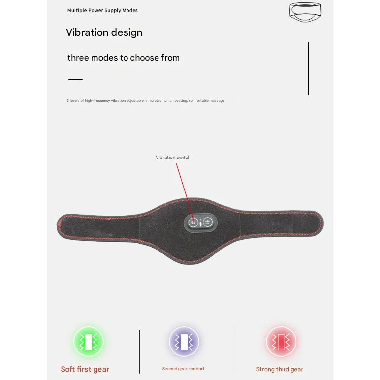 Light Grey Heated Vibrating Neck Wrap - USB Powered