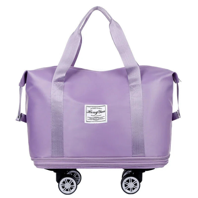 Light Purple Large Capacity Travel Bag with Expandable