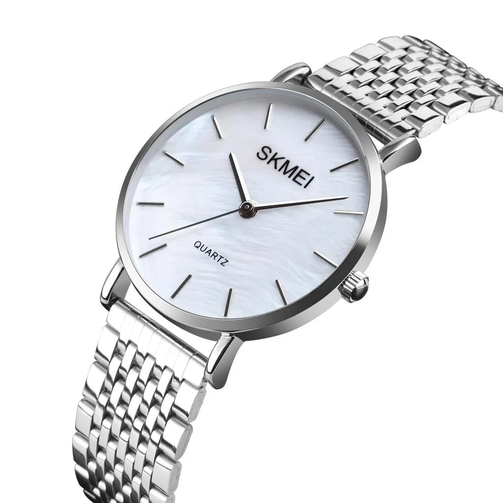 Light & Thin Waterproof Quartz Watch for Women with Steel