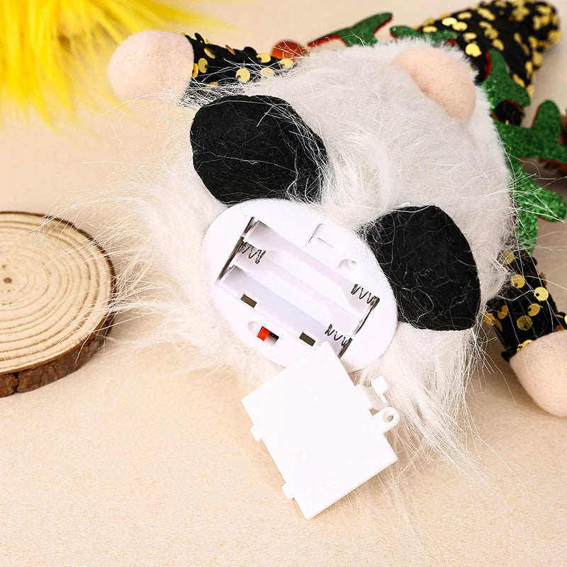 Light-Up Christmas Gnome Plush Doll with Sequin Hat &