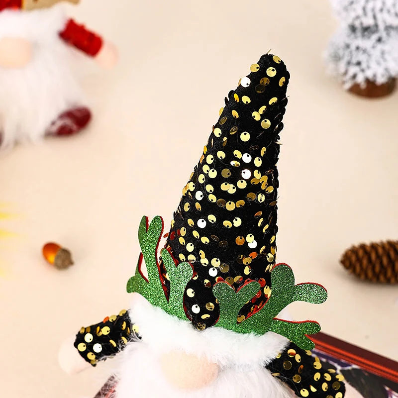 Light-Up Christmas Gnome Plush Doll with Sequin Hat &