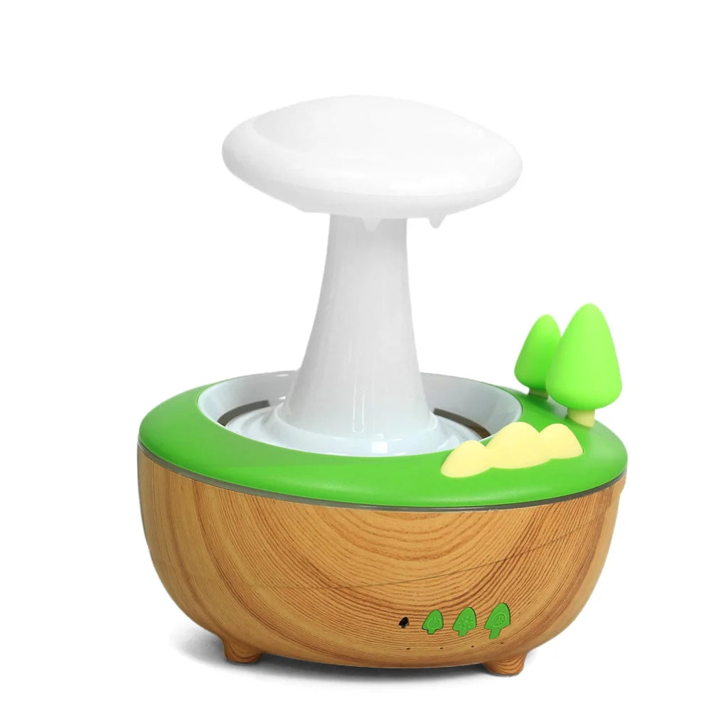 Light Woodgrain Raindrop Mushroom Aroma Diffuser - 280mL