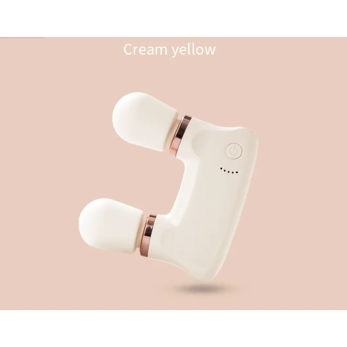 Light yellow Portable Dual Head Mini Massager - 5 Modes