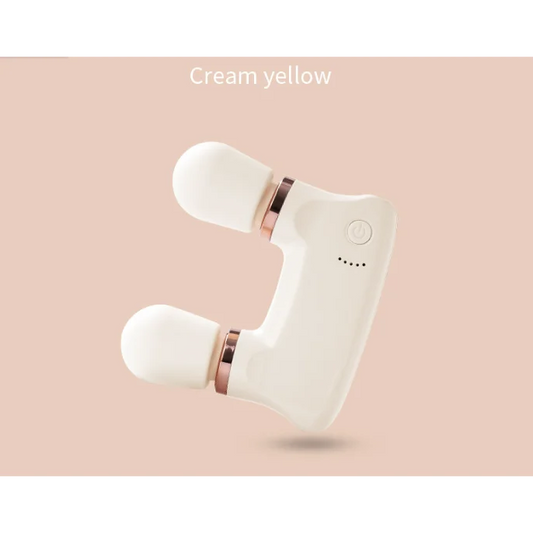 Light yellow Portable Dual Head Mini Massager - 5 Modes