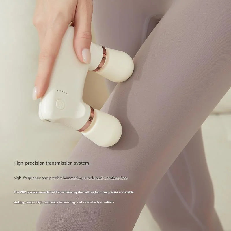 Light yellow Portable Dual Head Mini Massager - 5 Modes