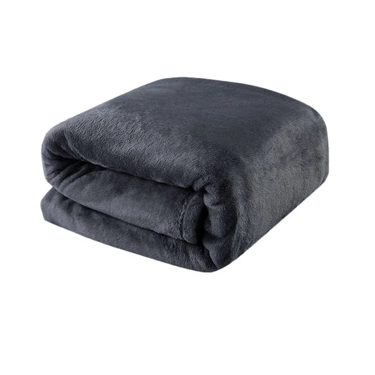 Lightweight Coral Fleece Blanket Queen/King Charcoal