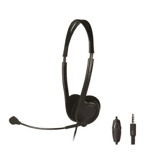Lightweight Headset with Boom Microphone Single Combo 3.5mm