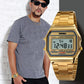 Lightweight Waterproof Men Electronic Watch with Steel Band