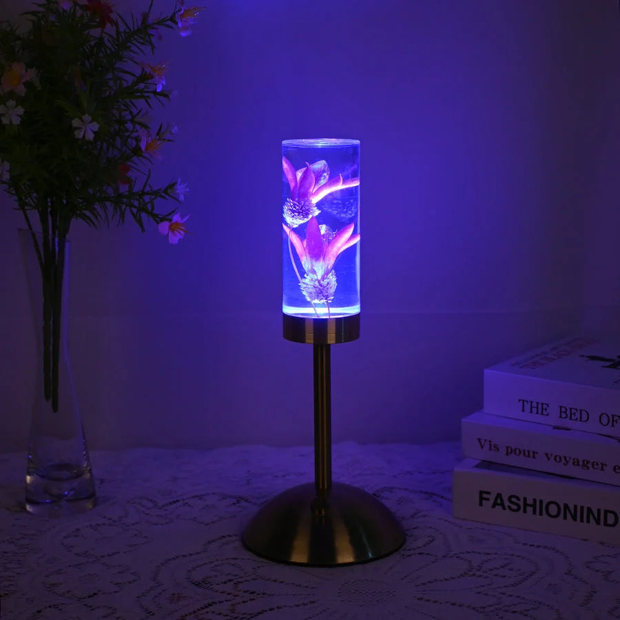 lily Eternal Flower Acrylic Table Lamp - Color-Changing LED