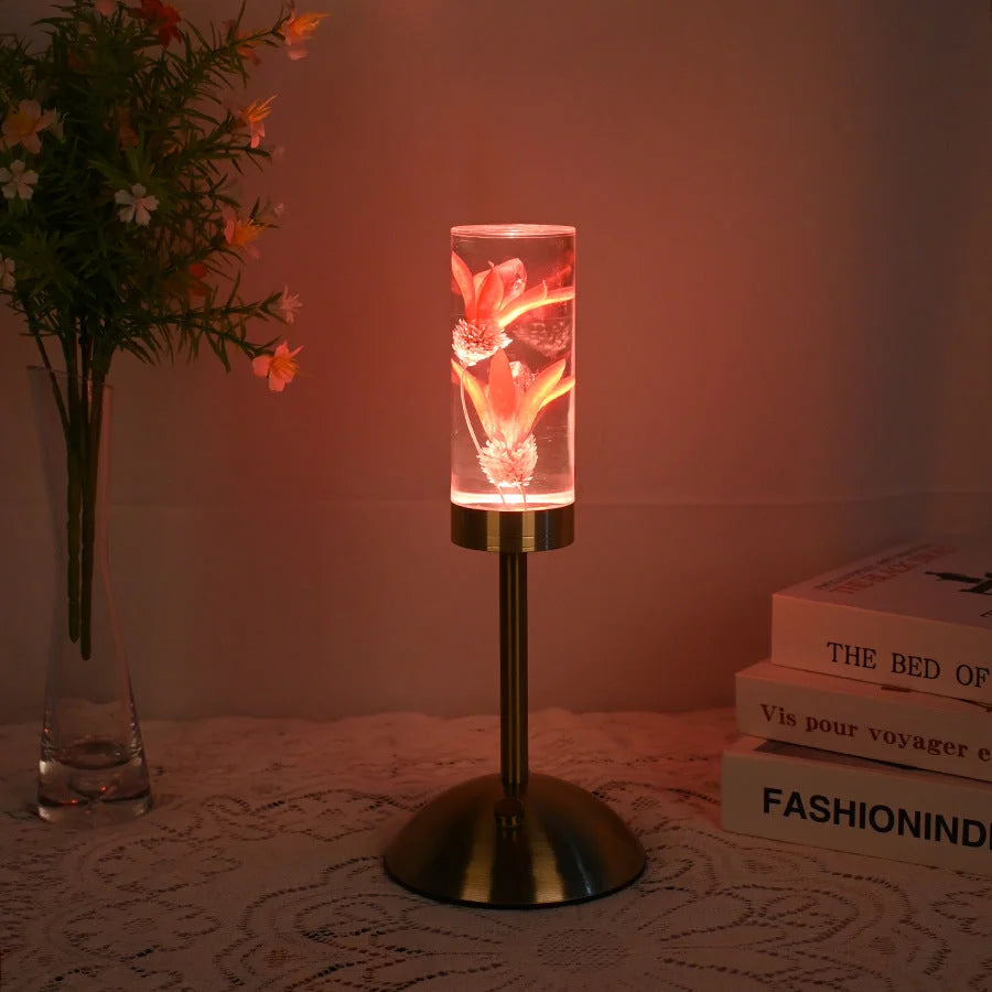 lily Eternal Flower Acrylic Table Lamp - Color-Changing LED