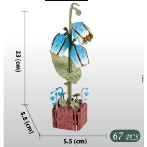 lily Of The Valley DIY 3D Wooden Flower Puzzle Toy