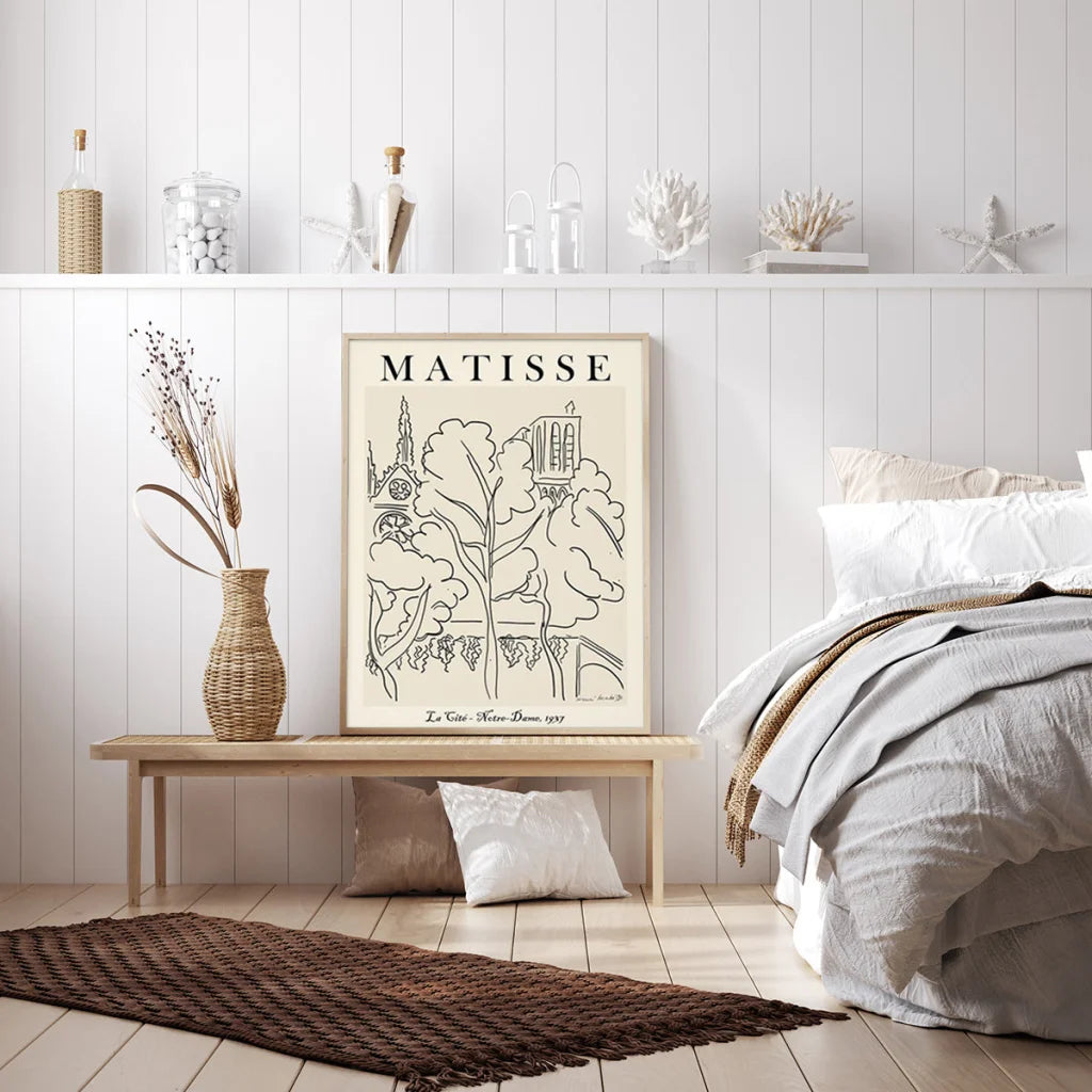 Line Art By Henri Matisse Wall Art - Wood Frame Canvas 70cm
