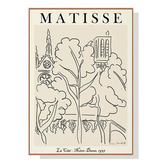 Line Art By Henri Matisse Wall Art - Wood Frame Canvas 70cm