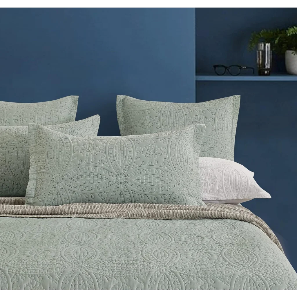 Lisbon Quilted Embossed Coverlet Set (3Pcs) - Double/Queen