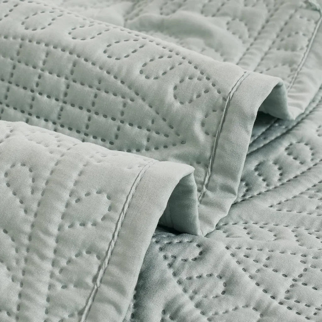 Lisbon Quilted Embossed Coverlet Set (3Pcs) - Double/Queen