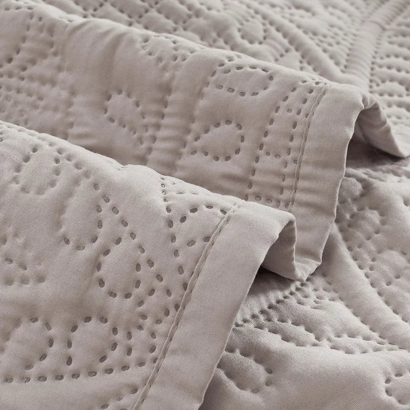 Lisbon Quilted Embossed Coverlet Set (3Pcs) - Queen/Double
