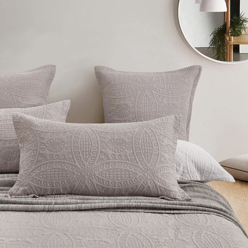 Lisbon Quilted Embossed Coverlet Set (3Pcs) - Queen/Double